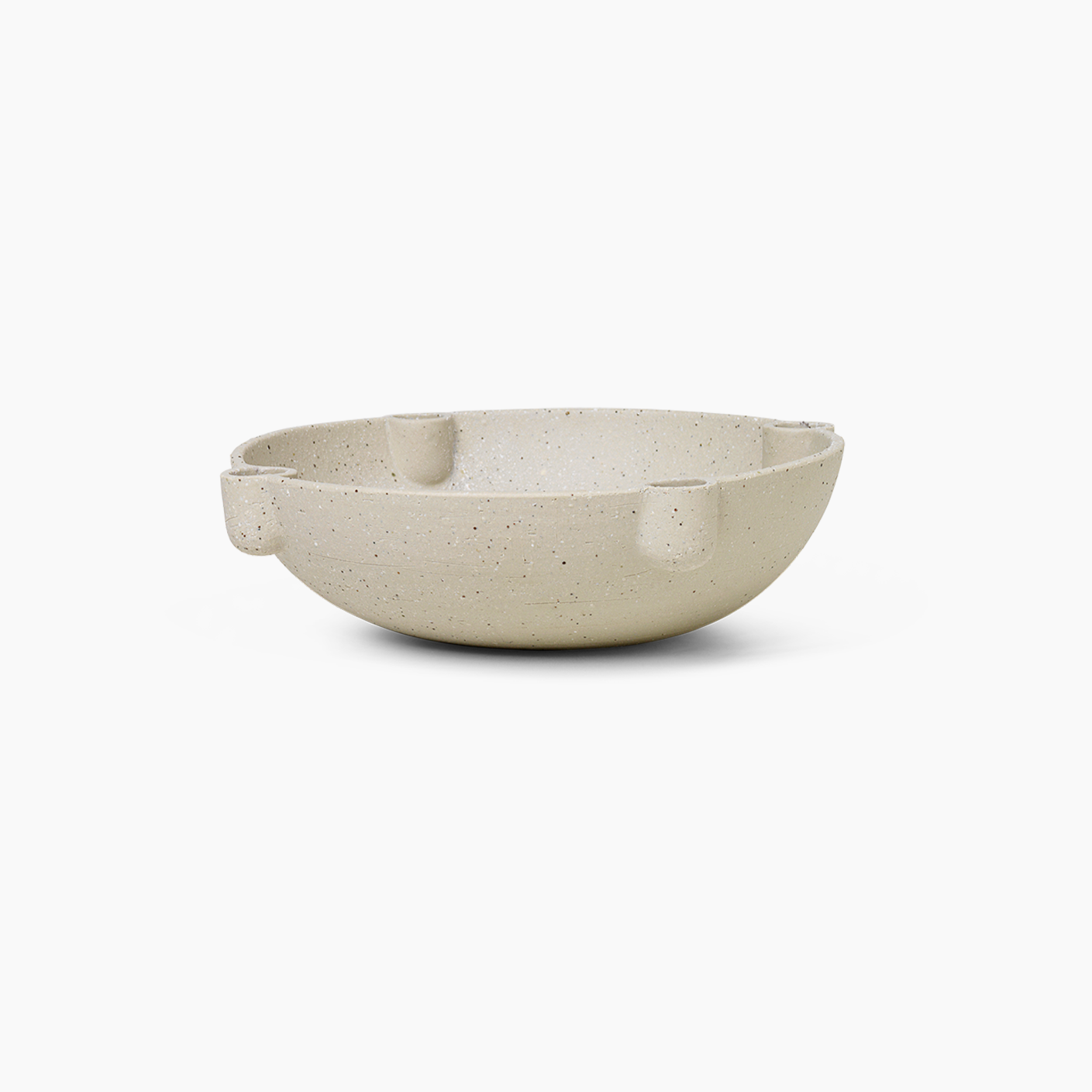 Bowl Candle Holder, Large, Light Grey