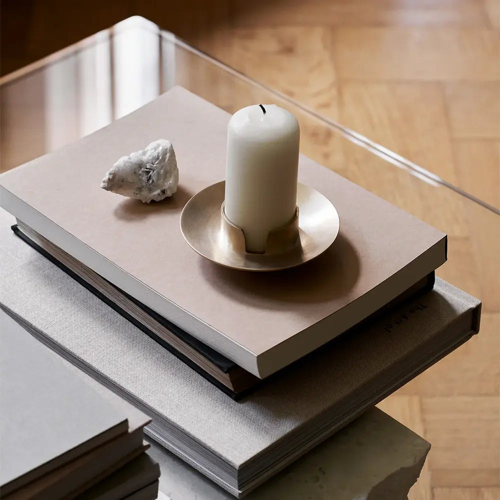 Block Candle Holder - Brass